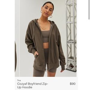 TNA cozyaf boyfriend zip up hoodie